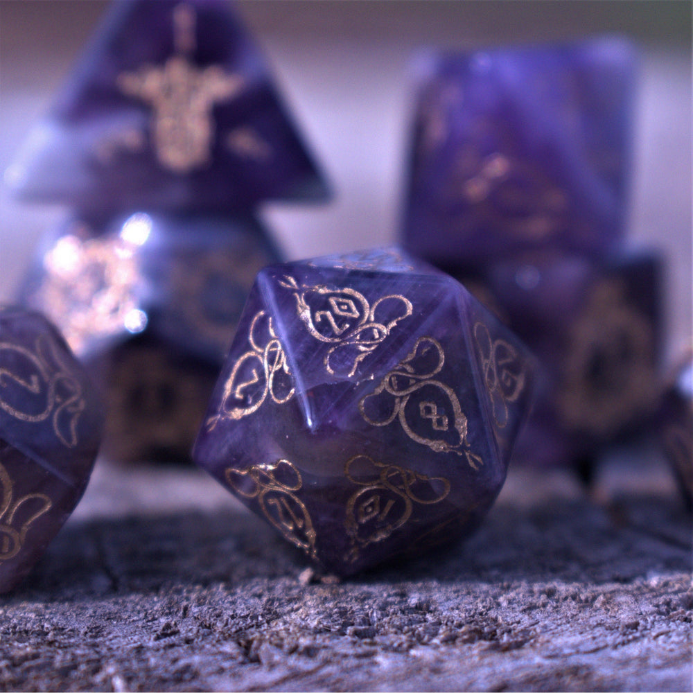 Serpent of Midgard Amethyst Dice Set (ONLINE ORDER ONLY)