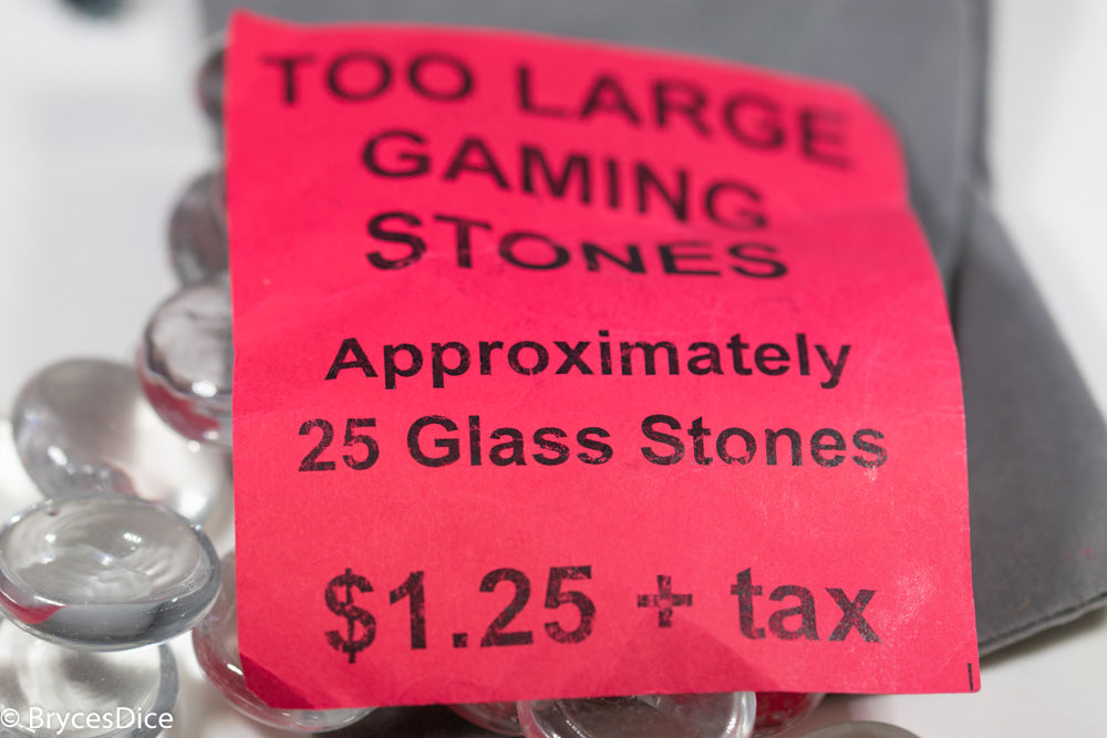 Clear Glass Stones Off-Sized Bagged (approx 25) Glass Gaming (Online Only)