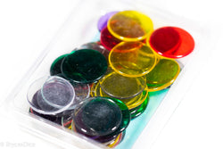 Pack of 50 Assorted 22mm Translucent Bingo Chips by Chessex (Online Only)