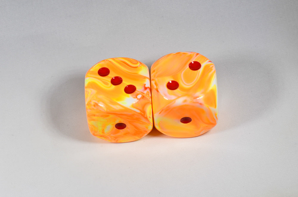 Festive® 30mm w/pips Sunburst™/red d6 Dice (sold per die) (Online Only)