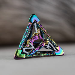 Legends of Valhalla - Iridescent and White Hollow Metal Dice Set (ONLINE ORDER ONLY)