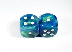 Festive 30mm Waterlily w/White Large Pipped Dice (sold per piece) (Online Only)