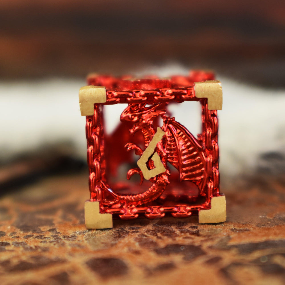 Dragon's Lair Hollow Metal Dice Set - Red (ONLINE ORDER ONLY)