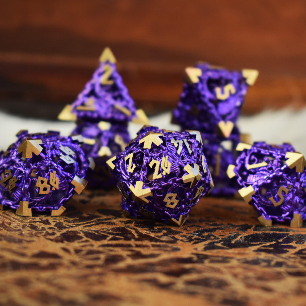 Dragon's Lair Hollow Metal Dice Set - Purple (ONLINE ORDER ONLY)
