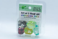 Set of 5 Arch'd4 Diffusion Dice in Assorted Colors by R4I (Online Only)