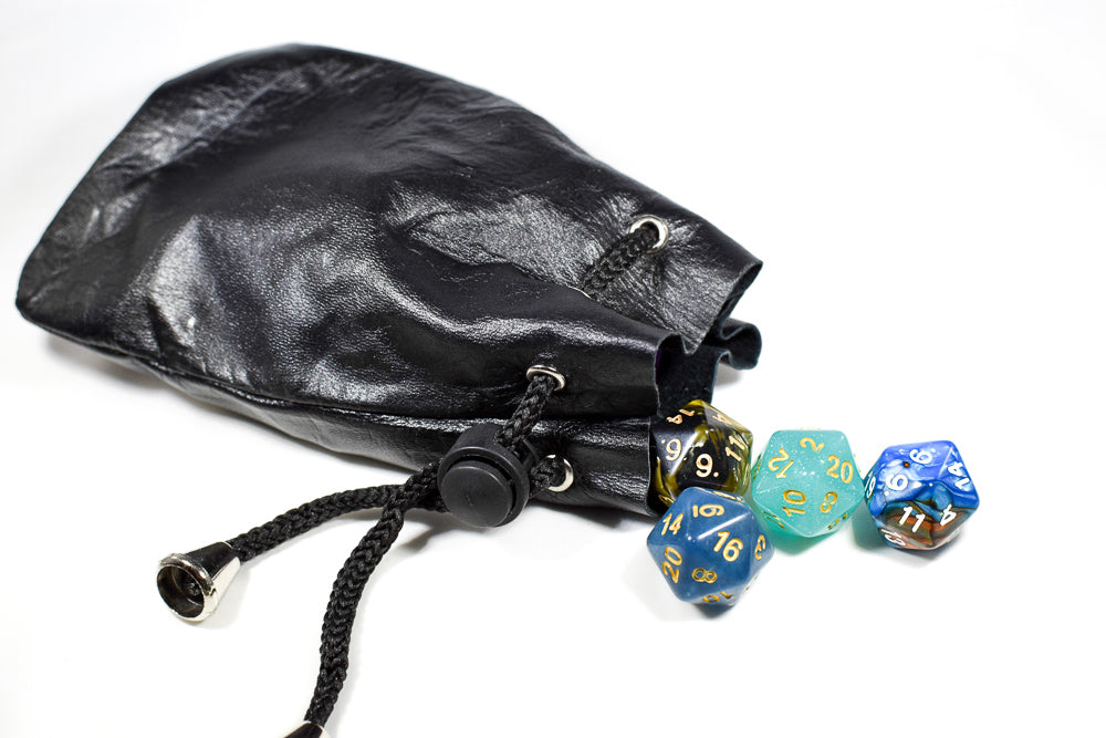 Handmade Leather Dice Bag (Black) (Online Only)