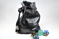 Handmade Leather Dice Bag (Black) (Online Only)