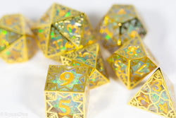 Forged Opal Forged in Frost Dice Set (Resin Dice Encased in Metal) (Online Only)