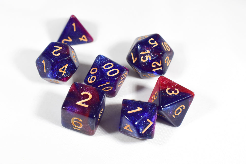 Purple/Blue Galaxy Dice by Udixi Dice (Online Only)