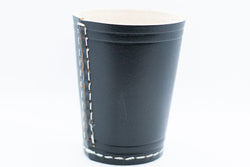Handmade Leather Dice Cup (Black) No Lining white thread Simple (Online Only)