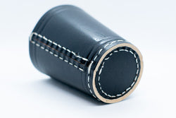 Handmade Leather Dice Cup (Black) No Lining white thread Simple (Online Only)