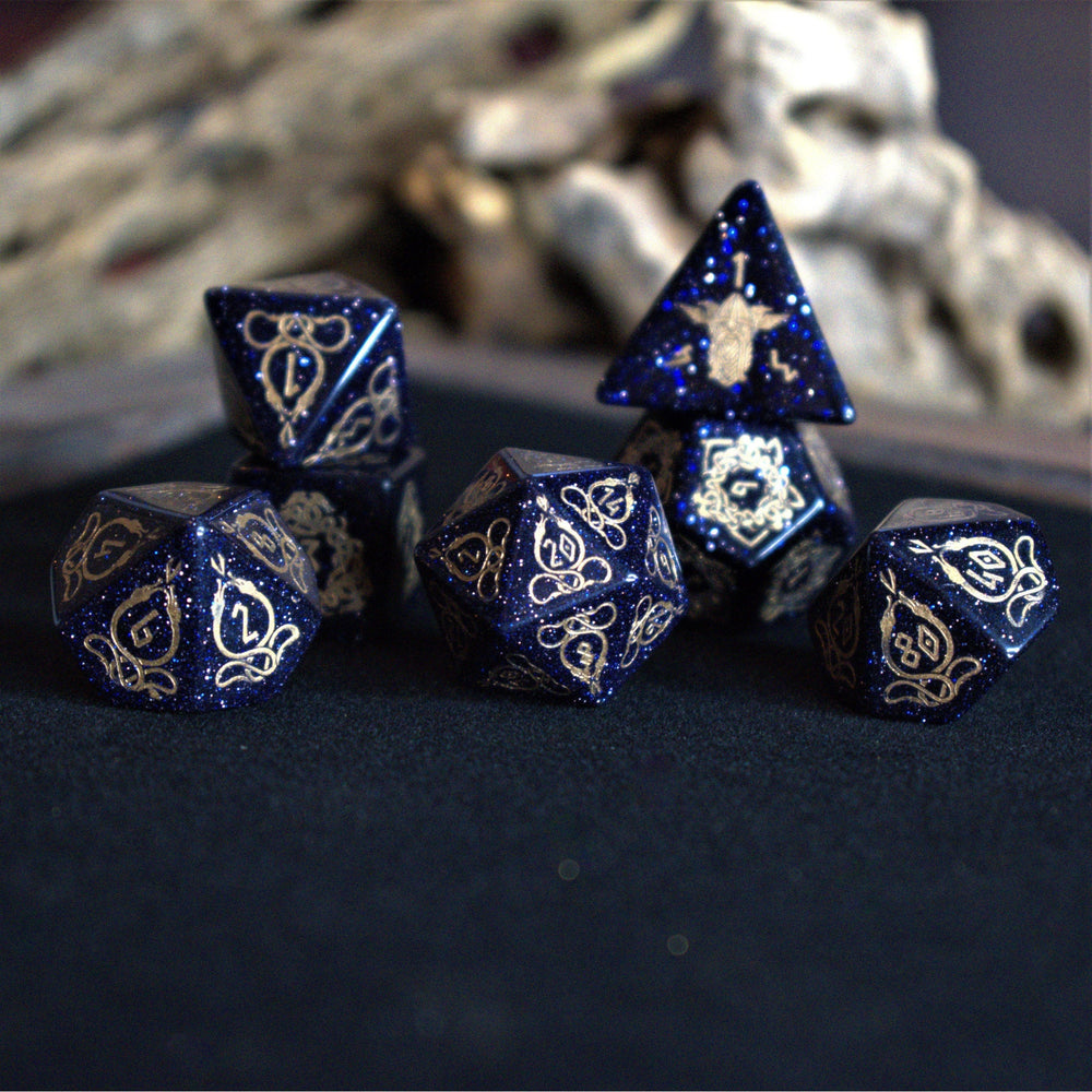 Serpent of Midgard Blue Sandstone Dice Set (ONLINE ORDER ONLY)