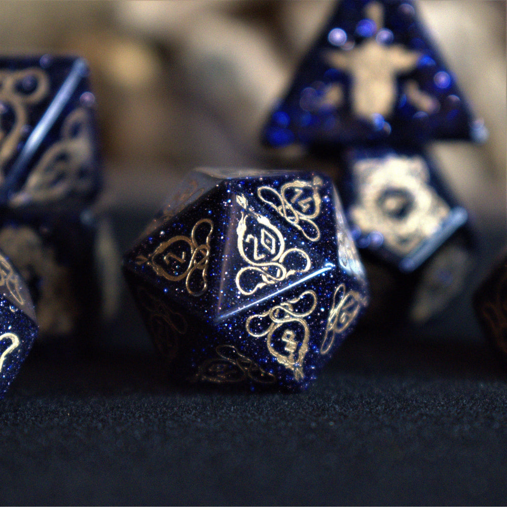 Serpent of Midgard Blue Sandstone Dice Set (ONLINE ORDER ONLY)