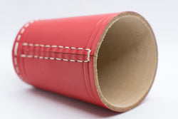 Handmade Leather Dice Cup (Red) No Lining white thread Simple (Online Only)
