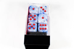 Chessex Vortex Ice Blue w/ Red Numbers Set Of d6 Dice Block CHX T1666 (Online Only)