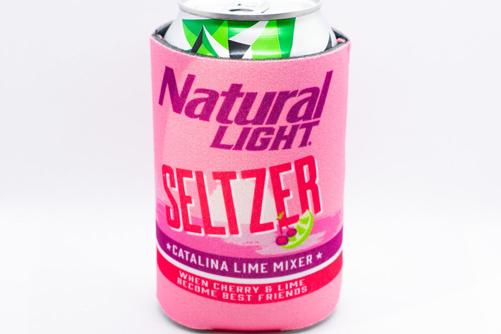 Natural Light Seltzer Cooler  Fits 12 oz Aluminum Can Coozie Catalina Lime Mixer (Online Only)