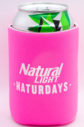 Natural Light Naturdays Cooler  Fits 12 oz Aluminum Can Coozie Pink White (Online Only)