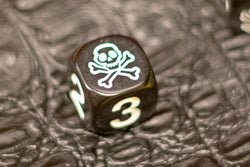 Black Pirate D6 Dice Numbered with Skull and Cross Bones (sold per die) (Online Only)