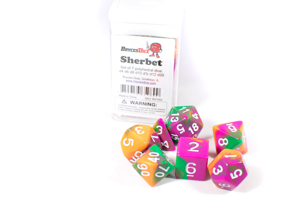 Sherbet Tri-Color Swirl Orange/Green/Purple (Online Only)