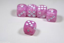 Pearl/Swirl Pipped d6 Dice Orange/Pink/Maroon/Electric Yellow/Brown/Blue/Green/Cranberry 16mm (SOLD BY PIECE) (Online Only)