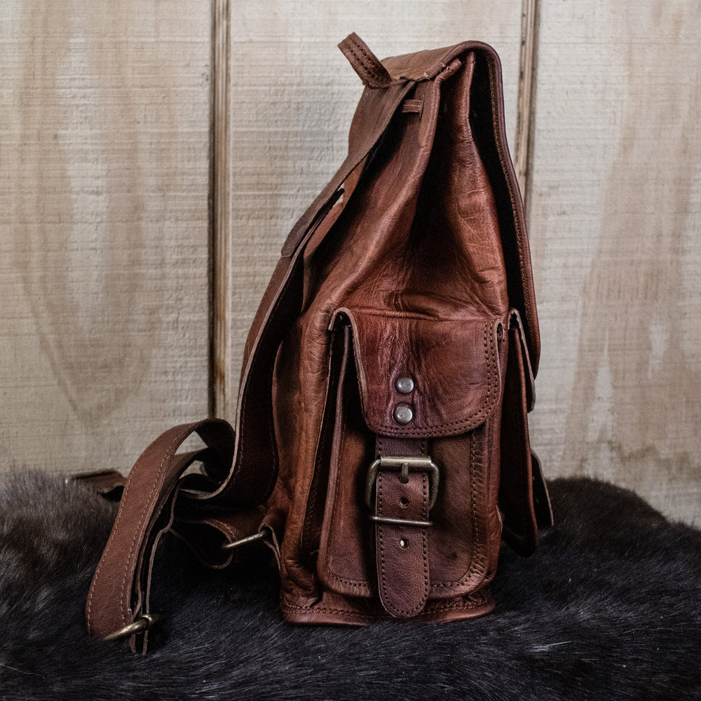 "The Cottage" Leather Mini Backpack - Brown (ONLINE ORDER ONLY)