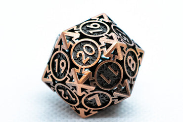 Single d6/d20 Rustic Copper Deadly Arrow Dice (Online Only)