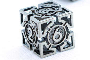 Single d6/d20 Iron Silver Deadly Arrow Dice (Online Only)