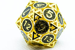 Single d6/d20 Shiny Gold w/Black Deadly Arrow Dice (Online Only)