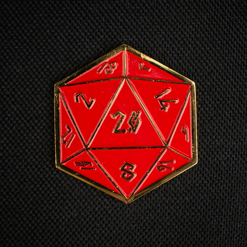 Red and Gold D20 Pin (ONLINE ORDER ONLY)