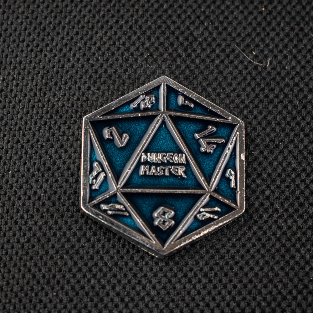 Aqua and Silver D20 Pin (ONLINE ORDER ONLY)