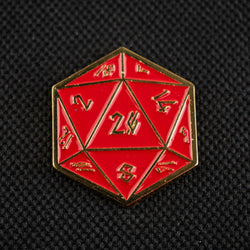 Red and Gold D20 Pin (ONLINE ORDER ONLY)