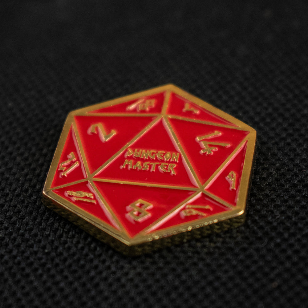 Red and Gold D20 Pin (ONLINE ORDER ONLY)