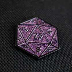 Purple Glitter D20 Pin (ONLINE ORDER ONLY)
