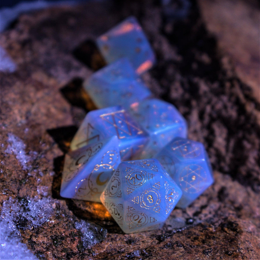 Spellcaster Opalite Stone Dice Set (ONLINE ORDER ONLY)