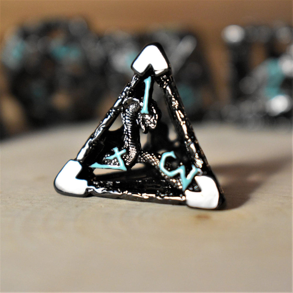 Legends of Valhalla - Black and Blue Hollow Metal Dice Set (ONLINE ORDER ONLY)