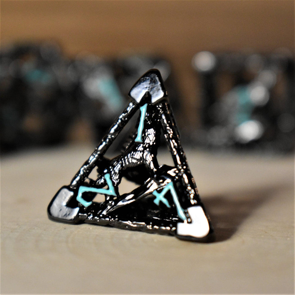 Legends of Valhalla - Black and Blue Hollow Metal Dice Set (ONLINE ORDER ONLY)