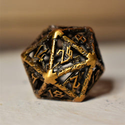 Legends of Valhalla - Golden Brass Hollow Metal Dice Set (ONLINE ORDER ONLY)