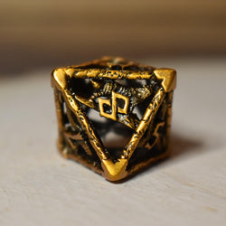 Legends of Valhalla - Golden Brass Hollow Metal Dice Set (ONLINE ORDER ONLY)
