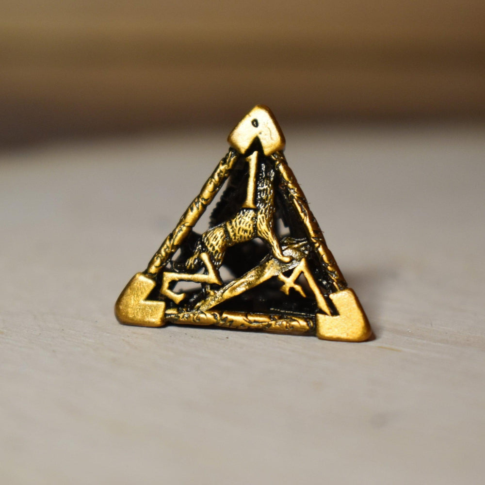 Legends of Valhalla - Golden Brass Hollow Metal Dice Set (ONLINE ORDER ONLY)