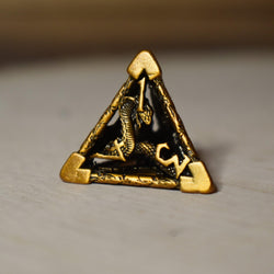 Legends of Valhalla - Golden Brass Hollow Metal Dice Set (ONLINE ORDER ONLY)