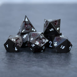 Monster Manual Dice - Gunmetal and Crimson (ONLINE ORDER ONLY)