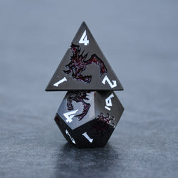 Monster Manual Dice - Gunmetal and Crimson (ONLINE ORDER ONLY)