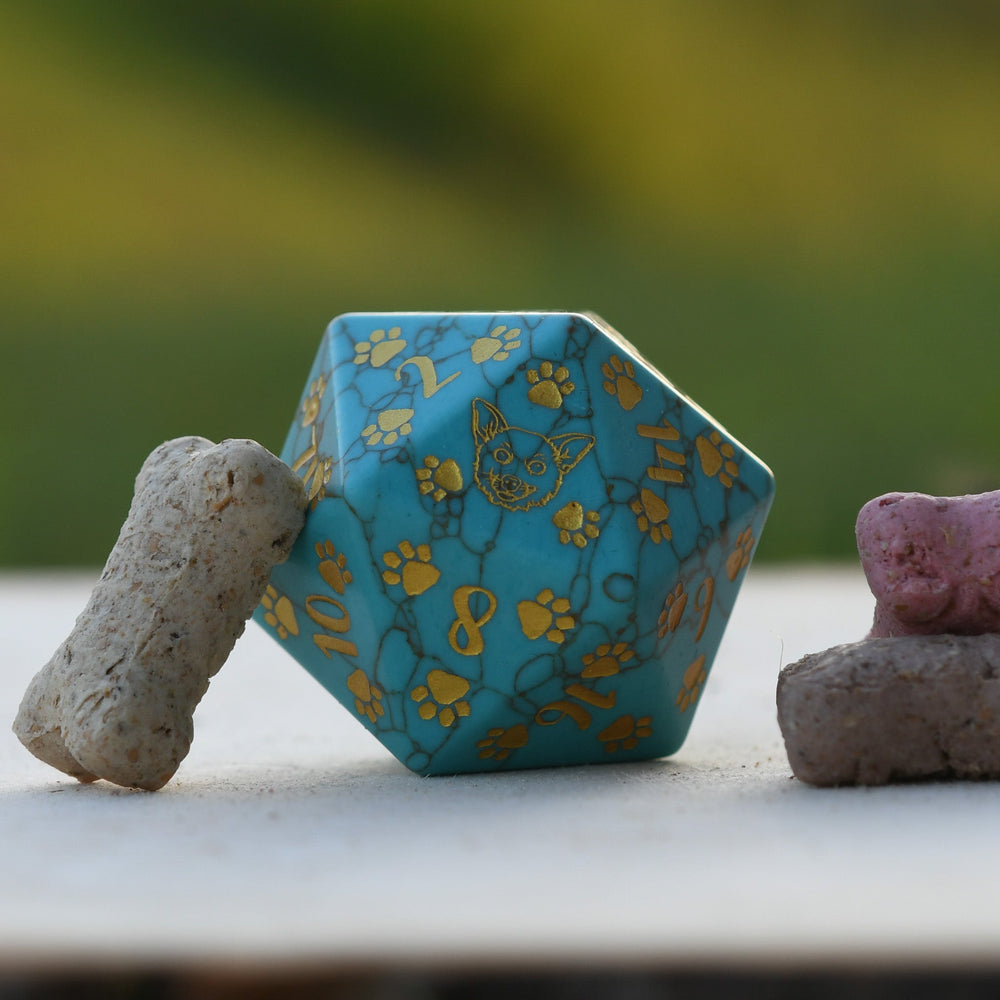 Chihuahua Puppy Paws Green Turquoise 30mm D20 (ONLINE ORDER ONLY)
