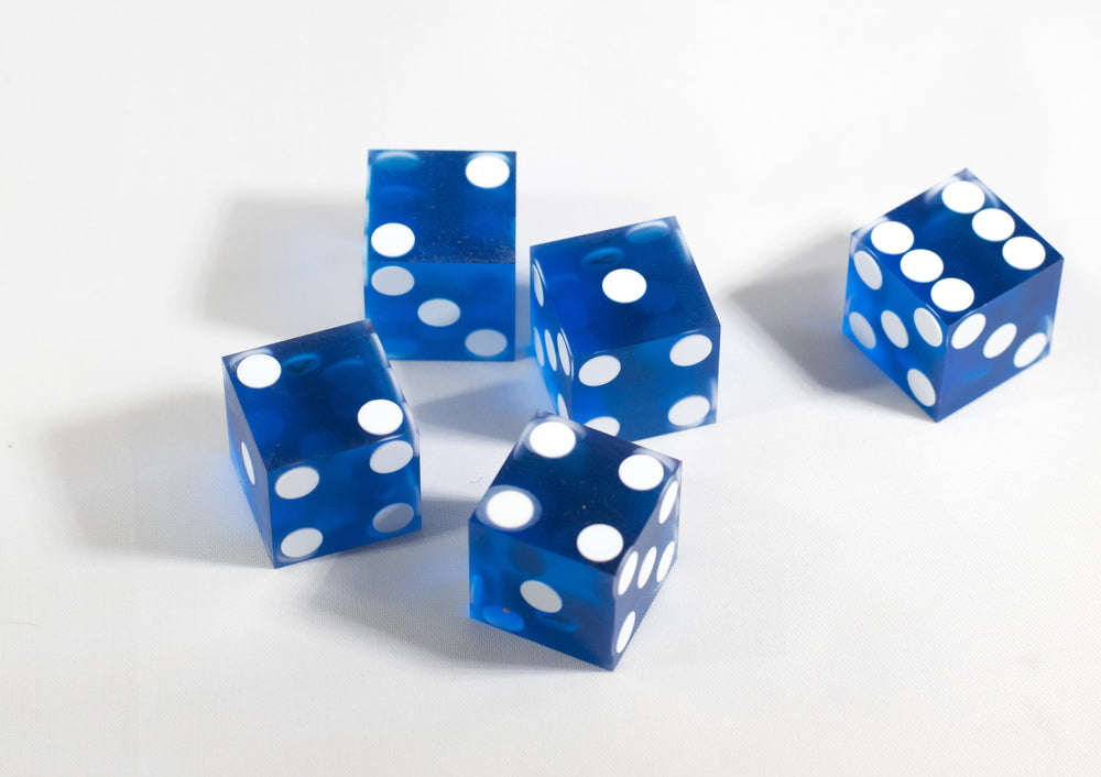 Dark Blue Casino Dice d6 19mm Razor Edge No Serial Numbers or Names Clean (Online Only)