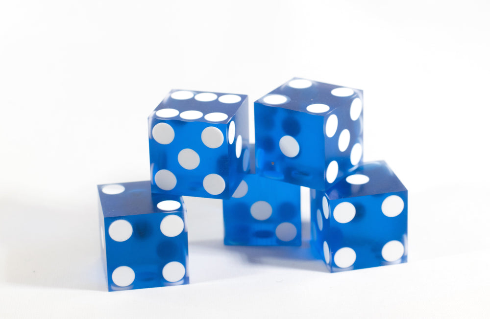 Dark Blue Casino Dice d6 19mm Razor Edge No Serial Numbers or Names Clean (Online Only)