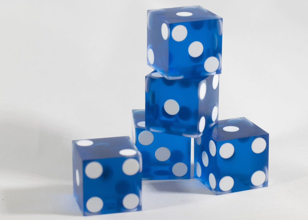 Dark Blue Casino Dice d6 19mm Razor Edge No Serial Numbers or Names Clean (Online Only)