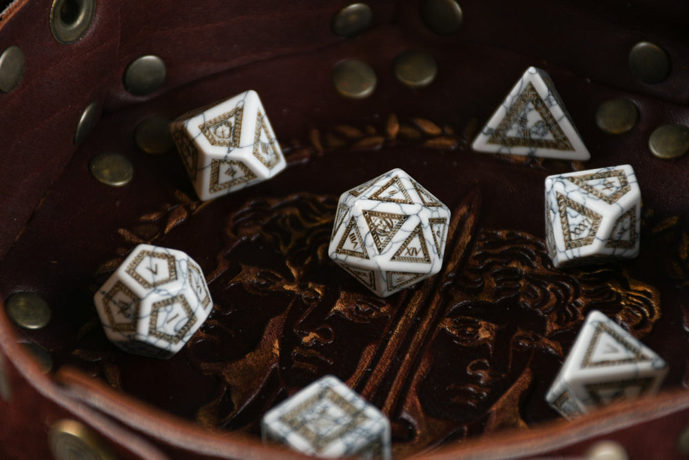 Pre-Order || Roman White Howlite Stone Dice Set