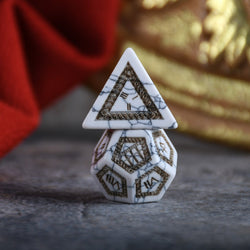Pre-Order || Roman White Howlite Stone Dice Set