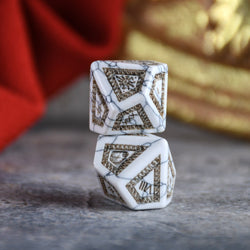 Pre-Order || Roman White Howlite Stone Dice Set