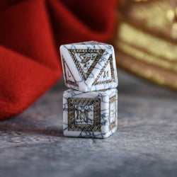 Pre-Order || Roman White Howlite Stone Dice Set